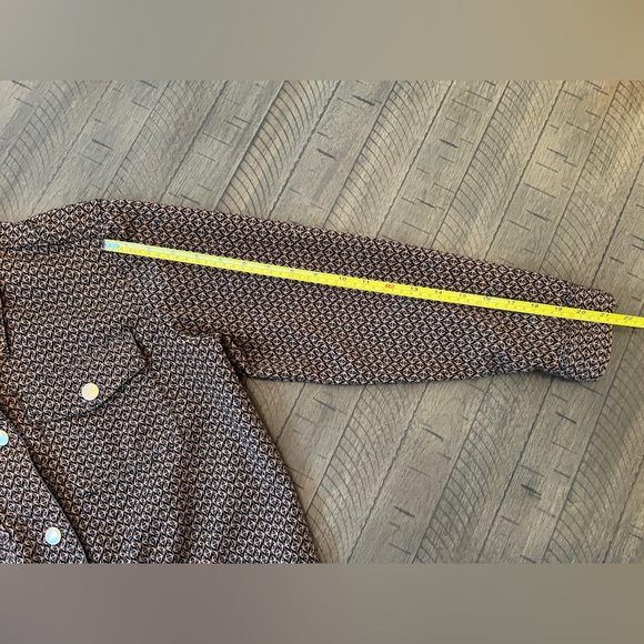 Ruby Rd. Women’s Geometric Brown and Gold Bomber Jacket SIZE M LIKE NEW - Picture 6 of 7